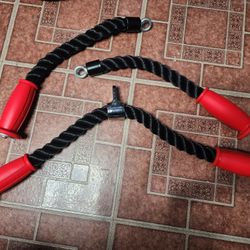 For sale: "Thefitguy" 1 Ergonomic 30" Grip Tricep Rope Cable Attachment and 2 Ergonomic 16.5" Single Tricep Ropes.