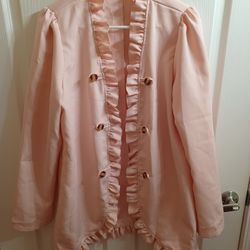 Pink, Ruffled Trimmed Jacket