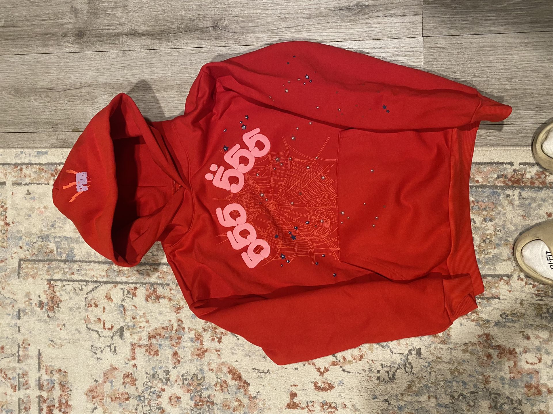 Red and pink Spider Worldwide hoodie 