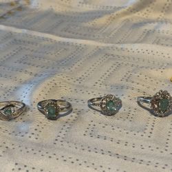 Rough, Cut, & Set In Ring Natural Emeralds