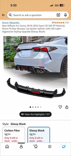 2018-2023 Toyota Camry Diffuser