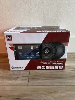 Dual 7 inch Bluetooth Car Stereo Bundle with 6.5" Speakers