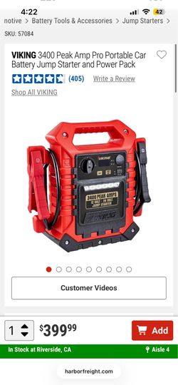 Viking 3400 amp peak charger and jump starter