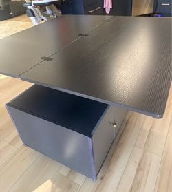 Modern Gray Multi-Functional Rectangle Lift-Top Coffee Table