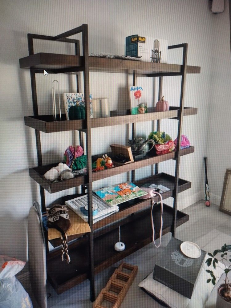 Ashley Furniture Starmore 76" Metal Frame Bookcase with 5 Shelves