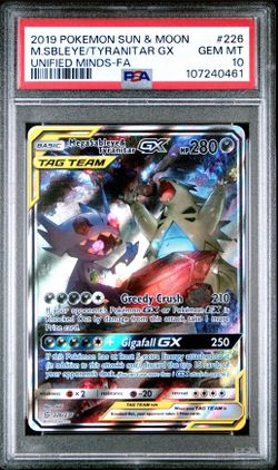 Pokémon TCG Mega Sableye & Tyranitar GX 226/236 PSA 10 Unified Minds Sun & Moon