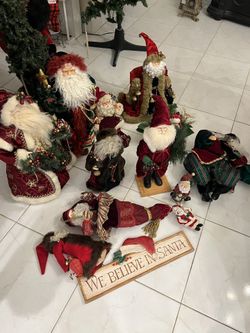 13 Old World Santa Clauses And One “we Believe In Santa” Sign 