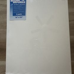 6 Canvases 16 X 20 + Assorted Paints And Paint Supplies