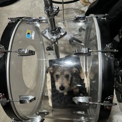 1970’s blue and olive badge Ludwig Vistalite Drum Set 