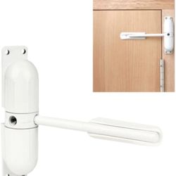 Door Closer Automatic Safety Spring Door Closer – Easy to Install to Convert Hinged Doors to Self-Closing– White
