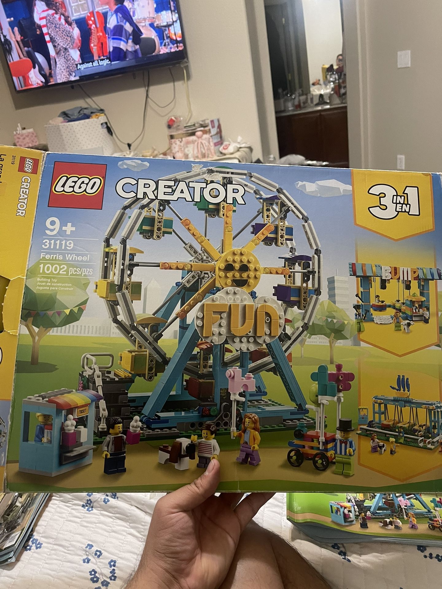 Lego 3 in 1 ferris wheel and legos 3 in 1 alligator