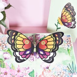 Butterfly Pop-up Card with Envelope, for All Occasion 