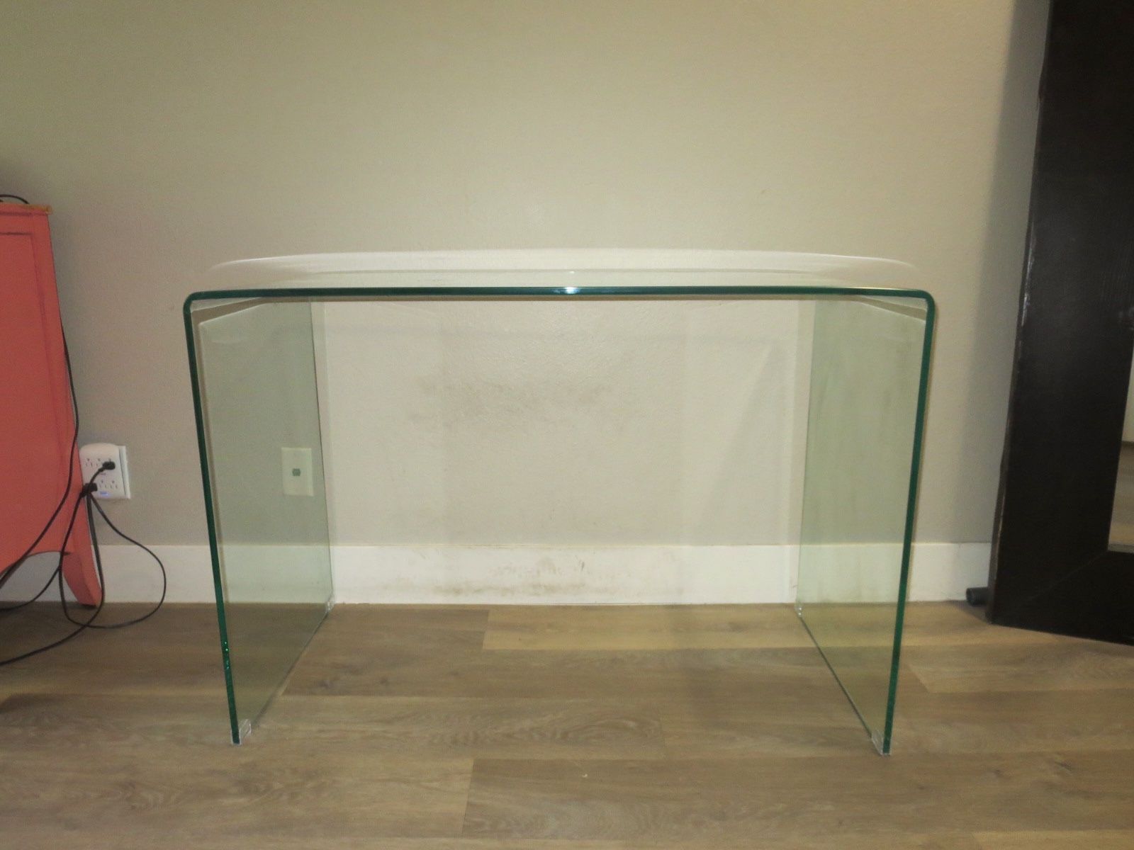 Modern Clear Glass Writing Desk 