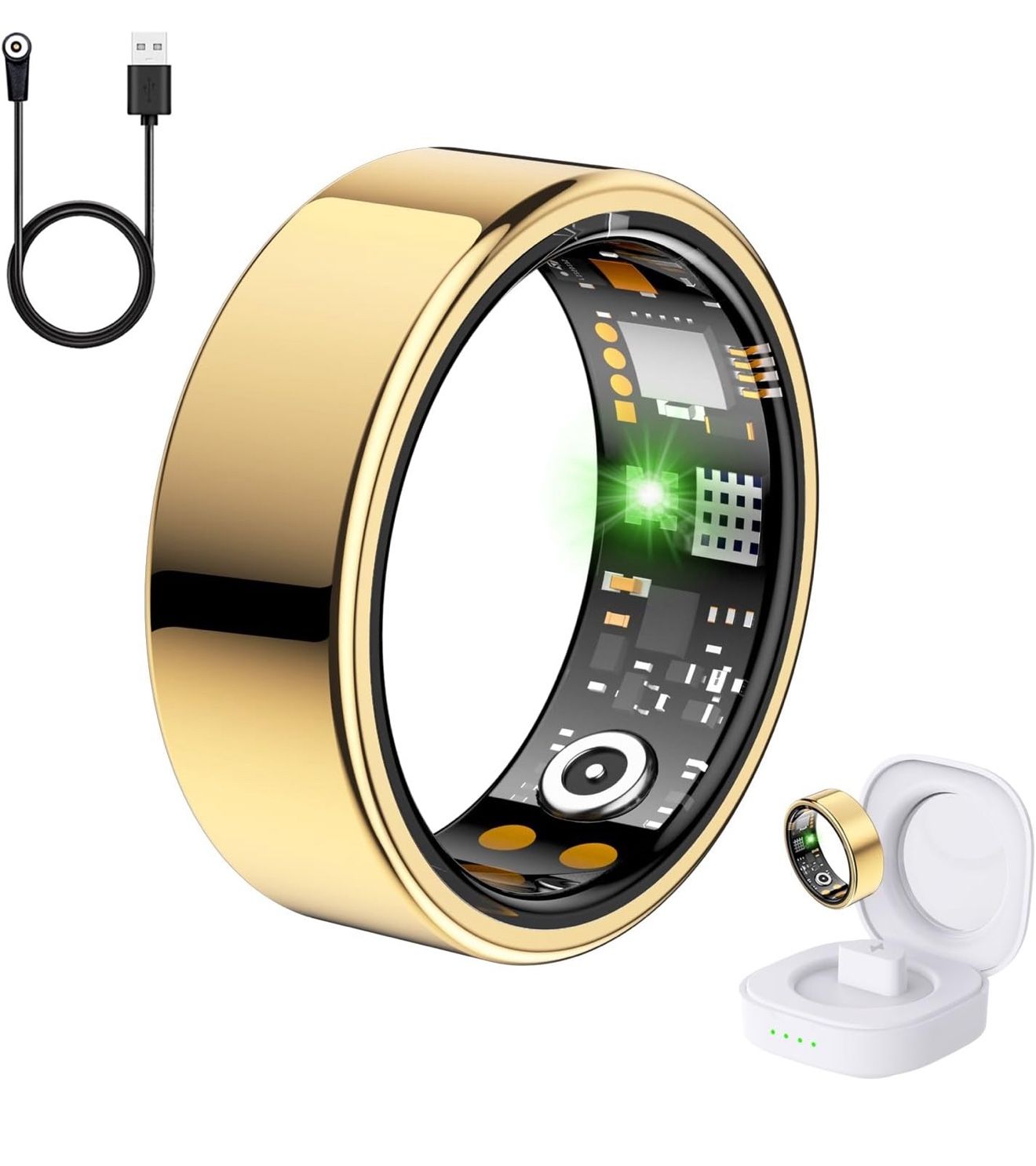 Health Tracker Ring, Smart Health Ring for Women Men with Heart Rate, Blood Oxygen, Sleep Monitor, Steps,Calories, No Subscription Fee, IP68 Waterproo Health & Beauty