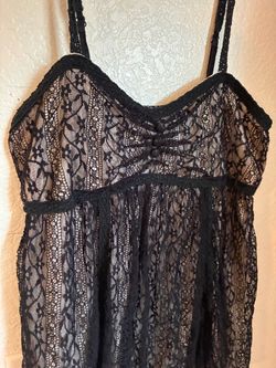 Black lace baby doll tank top