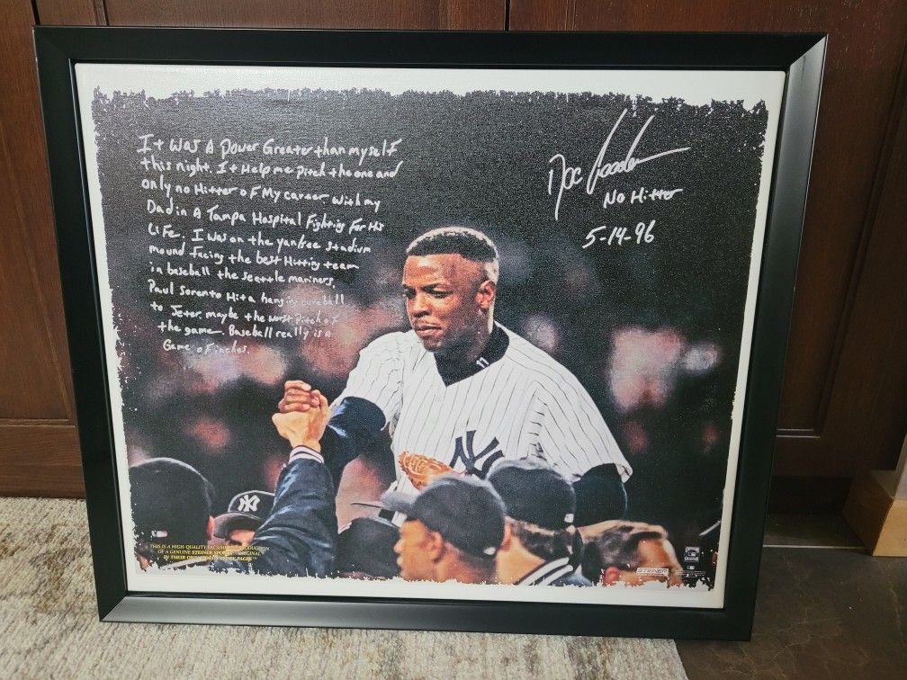 Doc Gooden Perfect Game Canvas Black Frame