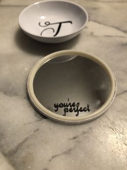 Personalized bridesmaid gift. Mirror and ring dish