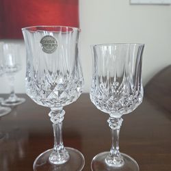 Crystal glassware set for 7 titled 'Longchamp' by Cristal d'Arques