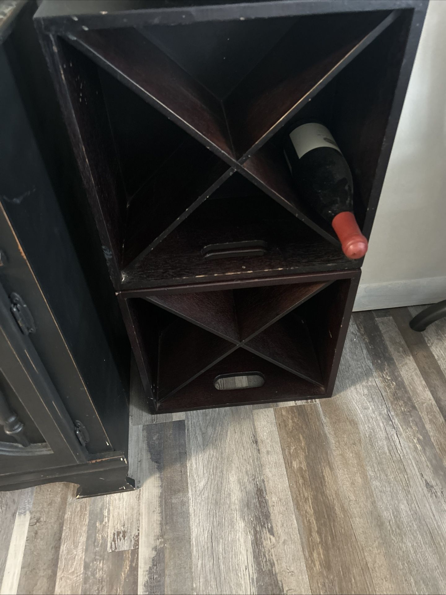 2 Wine Storage Bins Wood