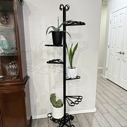 Black Wrought Iron Six Tier Plant Stand