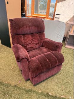 Burgundy Corduroy Recliner Chair