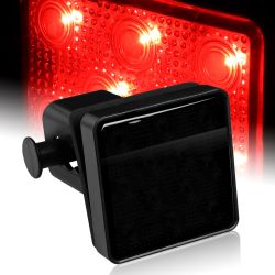 2" Smoke Lens 12-LED Trailer Truck Hitch Towing Receiver Cover Brake Light Lamp -(4-LY039-12BB