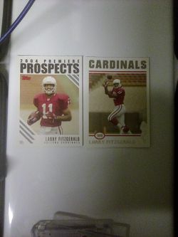 2 LARRY FITZGERALD Topps rookie Cards