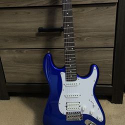 Donner 39-Inch Electric Guitar Kit - Purple Sapphire Blue HSS Pickup, Amplifier, Bag, Tuner, Capo, Strap, Cable, Picks