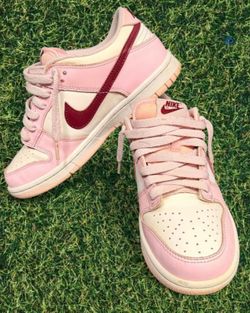 Size 6/4.5 ~ Nike Dunk Low Pink Foam Red White (GS) No Box