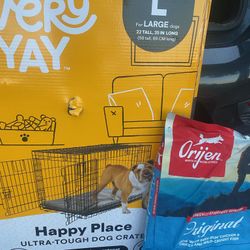 Brand New Dog Food And Crate 