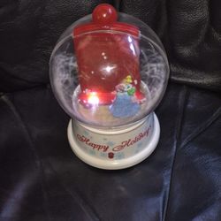 Vintage Disney Cinderella Snow Globe With Picture Slide/insert By Gemmy.Plays Holiday Songs And Lights Up.