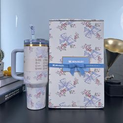 stanley (Beautiful Gift Box Packaging),1pcs Co Branded 40 Ounce Stainless Steel Water Bottle, Double Wall Vacuum Insulated Portable Drinking Cup, Trav