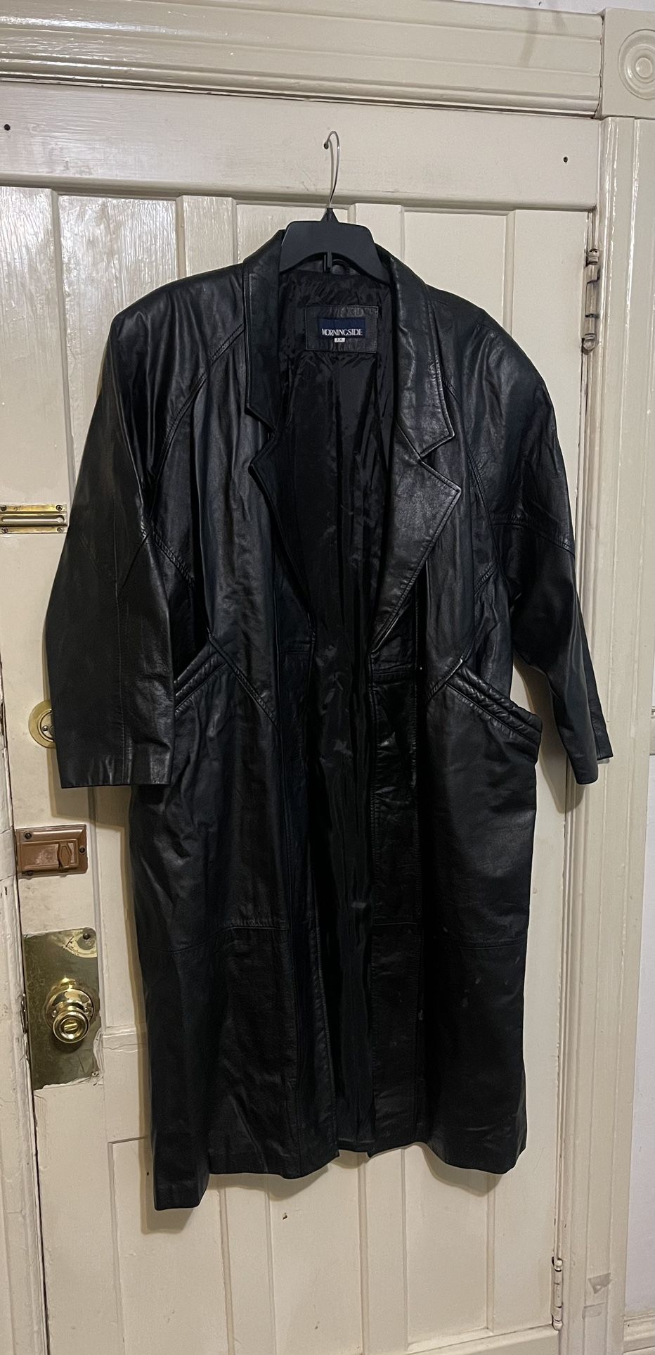 Vintage MORNINGSIDE WOMEN LONG GENUINE LEATHER COAT SIZE 1X