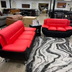 PHYSOCARPUS RED BLACK SOFA/LOVE SEAT