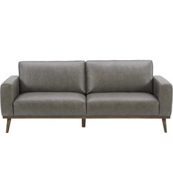 Amazon Brand Modern Leather Sofa Couch Gray, 84” L  Brand New in Box🔥🔥