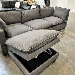 Dark Or Light Gray Sofa w/ Storage Ottoman 👍90 days FREE FINANCING ❗ 