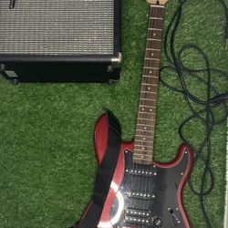 Squire Fender Electric Guitar With Amp 