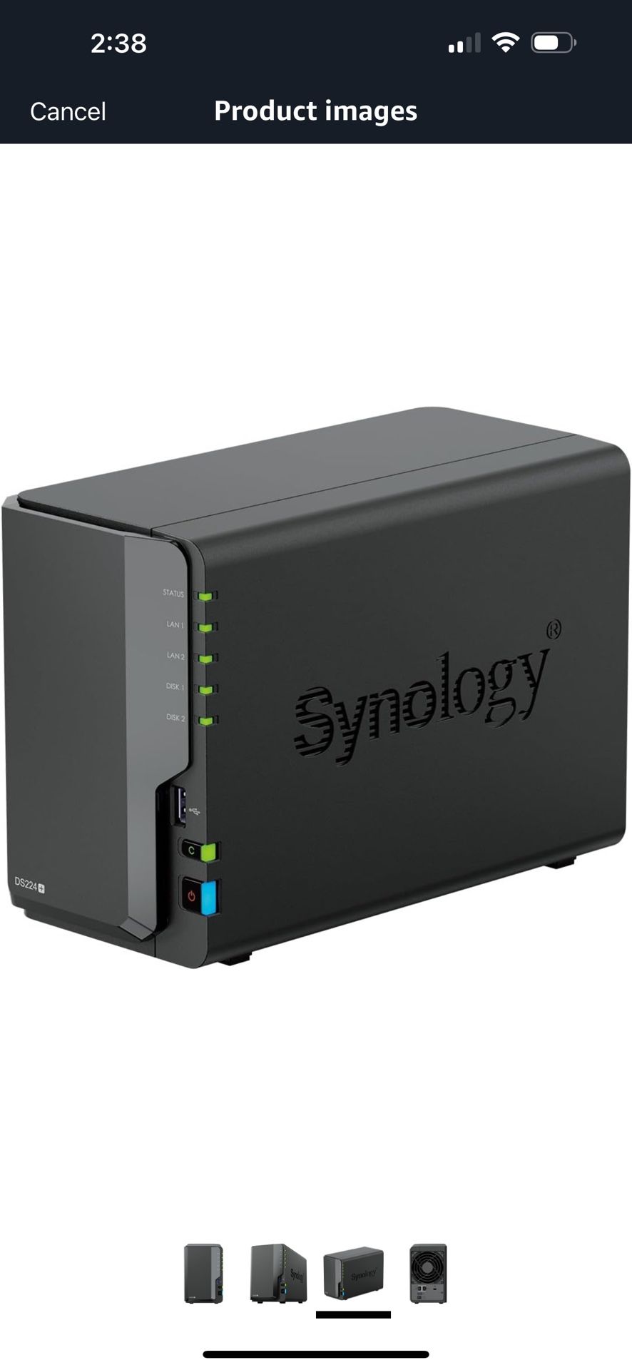 Synology DS224+ 2-Bay Diskstation NAS 8TB Bundle with 2X 4TB Seagate IronWolf