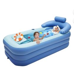 Inflatable Adult Bath Tub Spa Tub Portable Blow Up Bath Tub for Home Spa and Travel Shower