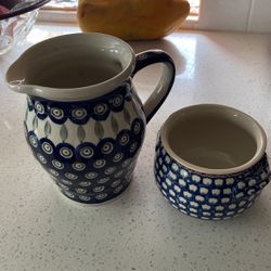Polish , Handsome Pitcher 5M And Bowl 3M 