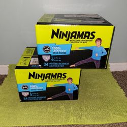 2 Box 34 Nighttime Underwear Ninjamas L