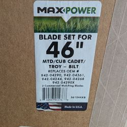 MaxPower 46" Mulching Blades (Set Of 2) NEW