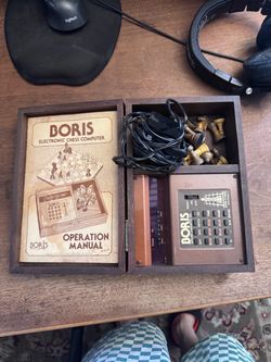 Vintage Boris Electronic Chess Computer 1978 Applied Concepts With Case, Manual