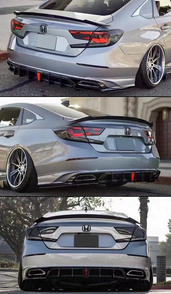 BRAND NEW 2018-2022 ACCORD YOFER V2 LED REAR DIFFUSER+ LUNAR SILVER METALLIC CORNER SPAT
