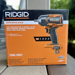 RIDGID 18V Brushless Cordless 1/2 in. Impact Wrench Kit with 4.0 Ah Battery and Charger 