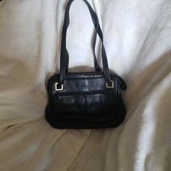Black Leather Tignanello Ladies Handbag