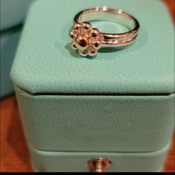 Tiffany & Co. Jolie Sterling Silver & 18k Flower Ring