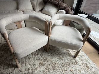 Set of 2 Modern Bouclé Accent Chairs