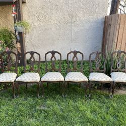 Set of (6) Vintage Allan Keith Bows Wooden Chairs