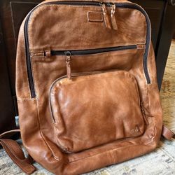 Leather Briefcase/Backpack, Tan, Bedstu